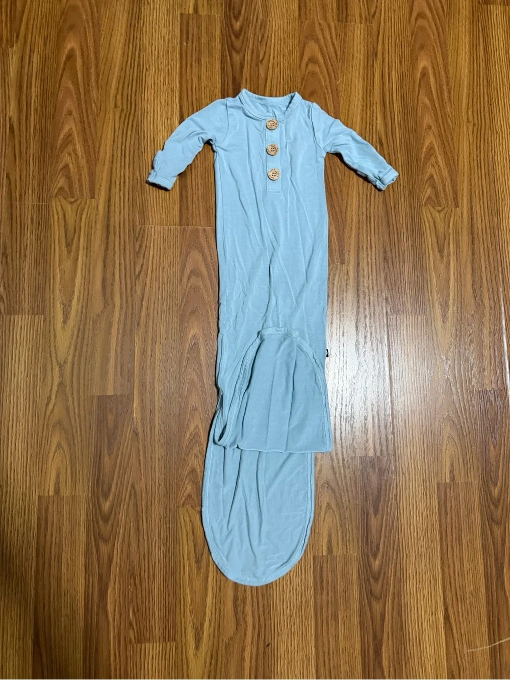Kyte Baby Knotted Bamboo Gown Blue Coming Home Easy Access Newborn